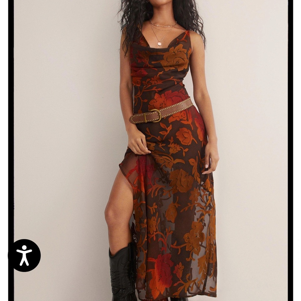 NastyGal Floral Burnout Dress